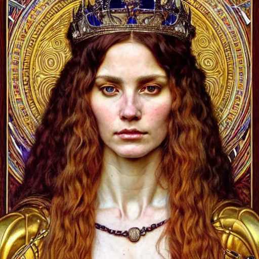 Prompt: highly detailed portrait of a majestic lioness queen in the form of a beautiful woman. d & d, art by donato giancola and evelyn de morgan and carl larsson and john william waterhouse. trending on artstation, intricate details, energetic composition, golden ratio, concept art, illustration, elegant art