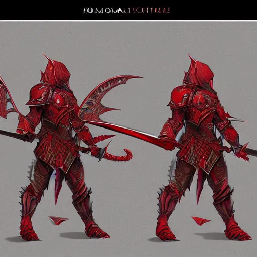 Prompt: concept art of warrior heavy red dragon armor, perfect symmetry, digital art, d & d digital painting, intricate details, ultra realistic, volumetric lighting, warm colors advance, cell shading