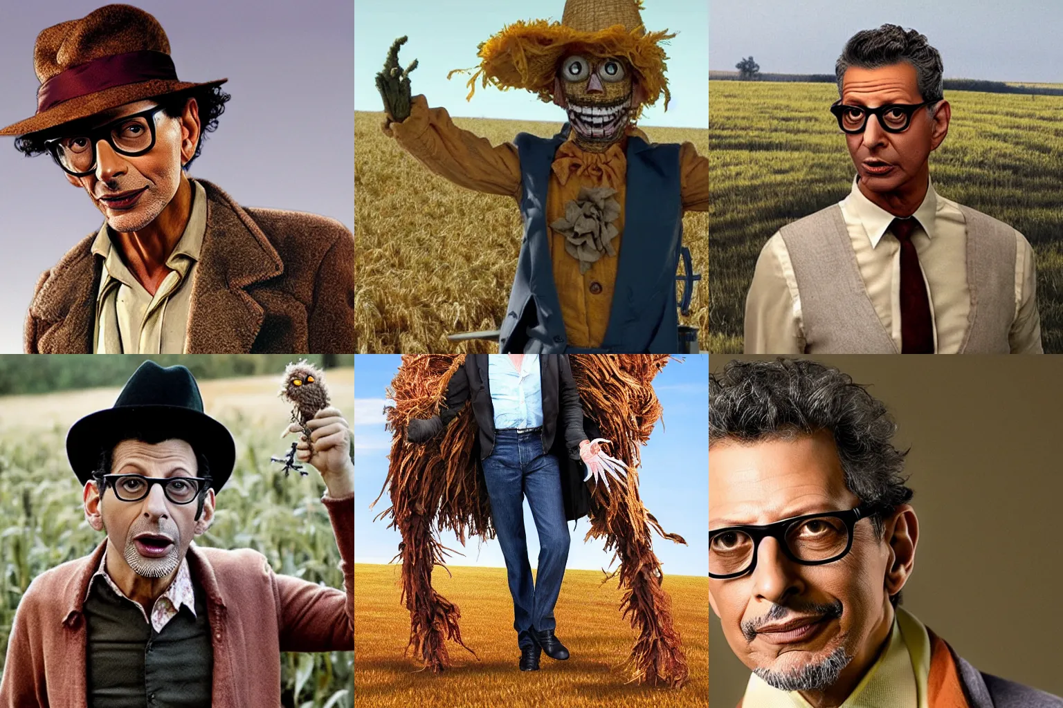 Prompt: jeff goldblum as a scarecrow