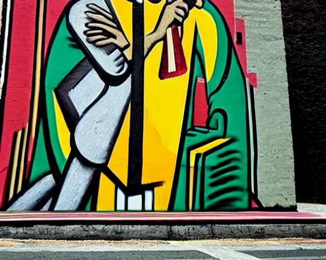 Image similar to gilberto gil street art by giorgio de chirico