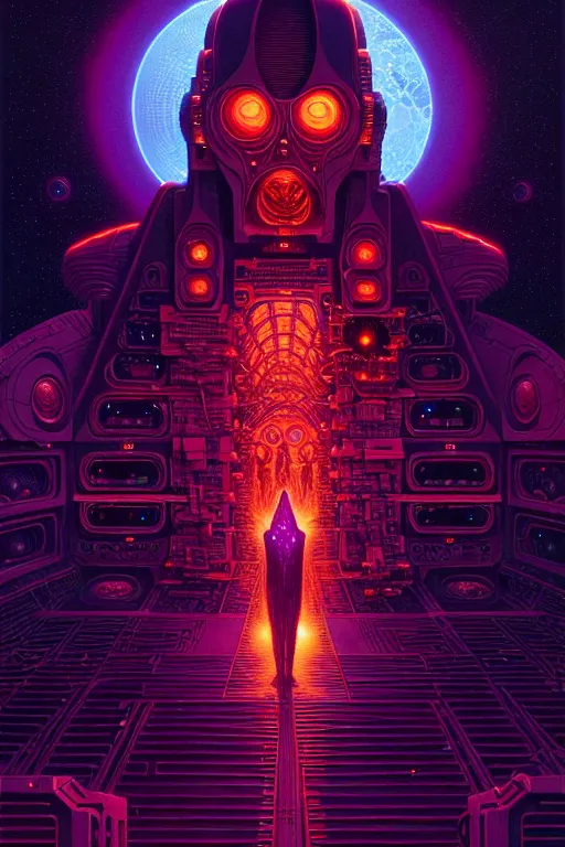 Prompt: complex very sharp detailed being of hell astronomer, futuristic, tim hildebrandt, laurie greasley, victo ngai, bruce pennington, donato giancola, trending on artstation, very intricate cinematic composition, beautiful purple lighting, hyper detailed, 8 k, oil on canvas