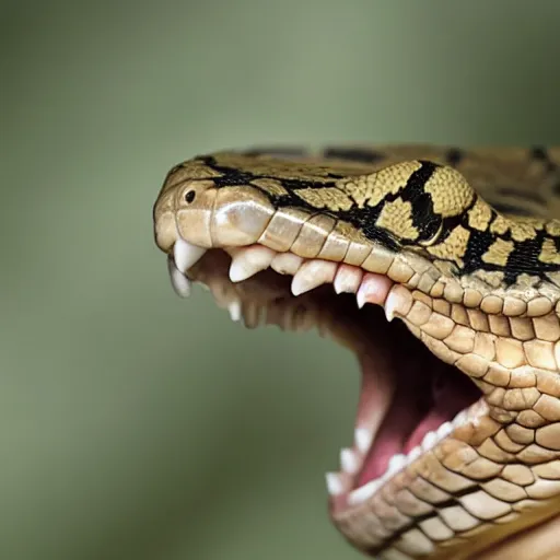 Prompt: a snake opening it’s mouth toward camera with the mouth appearing like an Indiana jones style cave from a distance