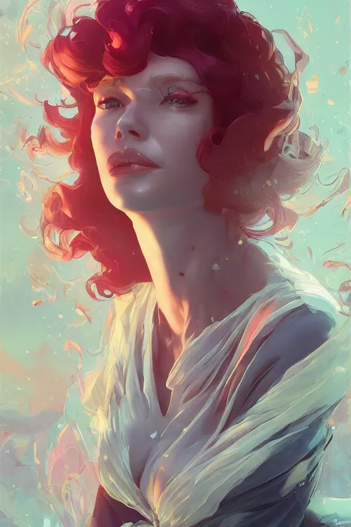 Image similar to christina hendricks by artgerm, tooth wu, dan mumford, beeple, wlop, rossdraws, james jean, marc simonetti, artstation giuseppe dangelico pino and michael garmash and rob rey and greg manchess and huang guangjian and makoto shinkai