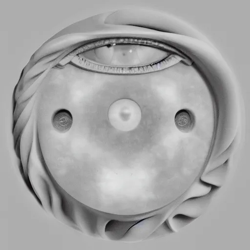 Prompt: marble statue of an intricately detailed eye floating, centered with black background