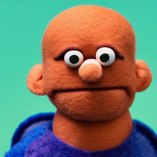 Image similar to hank schrader as a muppet. highly detailed felt. hyper real photo. 4 k.