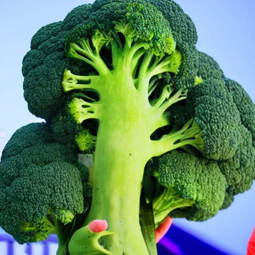 Image similar to a humanoid broccoli at a festival in the year 3 0 0 0