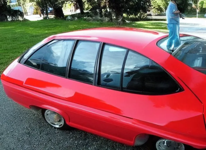 Prompt: car shaped like a NES Nintendo Entertainment System