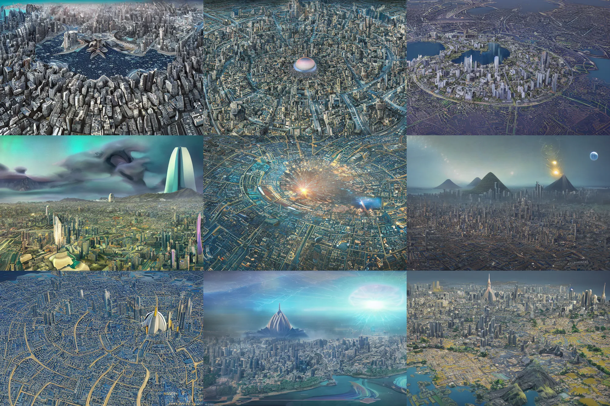 Prompt: futuristic renaissance megapolis with himeji castle and lotus temple on waiʻanapanapa state park black beach of maui during interstellar crystalized fractal kaleidoscope glass sky, blazing fire tornadoes, lush sakura, advanced civilization, high tech spaceships, by peter mohrbacher, james jean, james gilleard, greg rutkowski, rule of thirds, octane render, beautiful