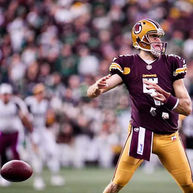 Prompt: photo of kirk cousins taken with a 1 2 mm fisheye lens