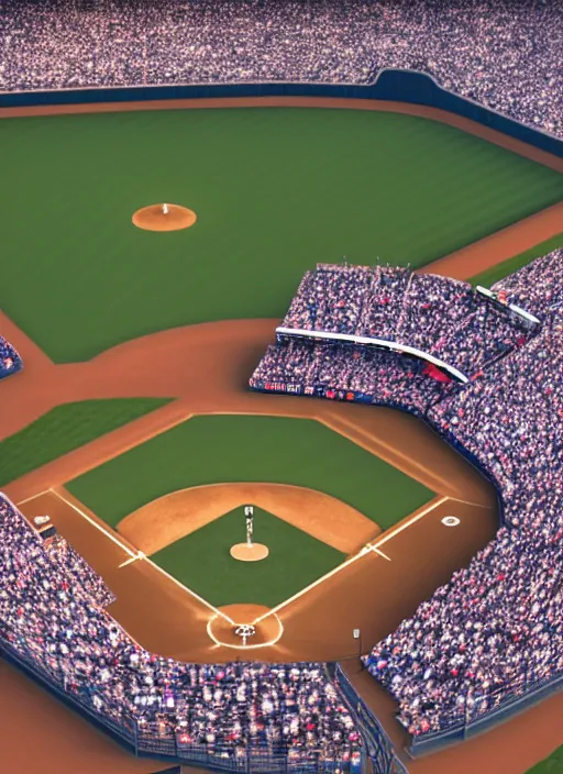 Image similar to baseball game, stadium crowd, josh kirby, octane render, highly detailed, rim light, art, cinematic lighting, very coherent, hyper realism, high detail, 8 k