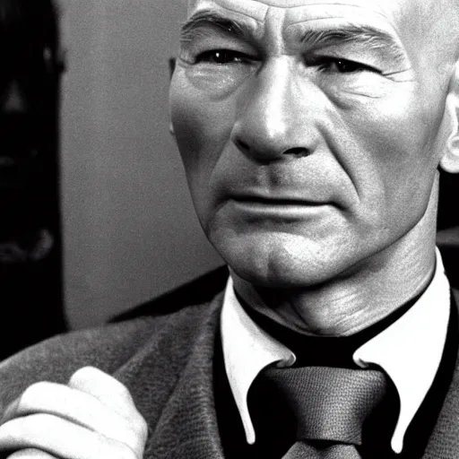 Prompt: film still of patrick stewart in the drama Samuel's Beckett's The Unnameable (1969)