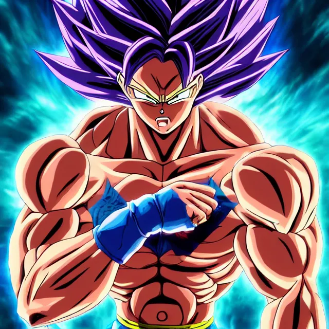 Prompt: muscular anime man powers up going super saiyan in the hyperbolic time chamber, ultrafine hyperrealistic detailed face illustration by kim jung gi, irakli nadar, intricate linework, sharp focus, bright colors, matte, octopath traveler, final fantasy, unreal engine highly rendered, global illumination, radiant light, intricate rainbow environment