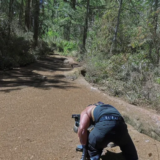 Image similar to stretched dwayne the rock Johnson trail cam