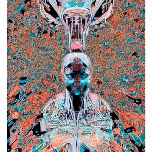 Prompt: the inside of an AI mind by James Jean