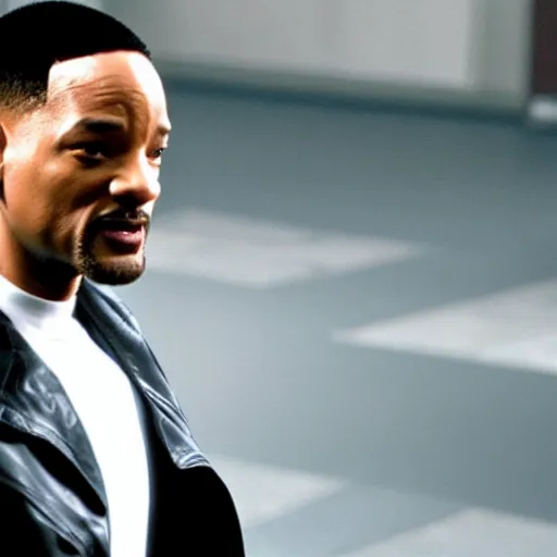 Image similar to A still of Will Smith as Neo from The Matrix. Extremely detailed. Beautiful. 4K. Award winning.