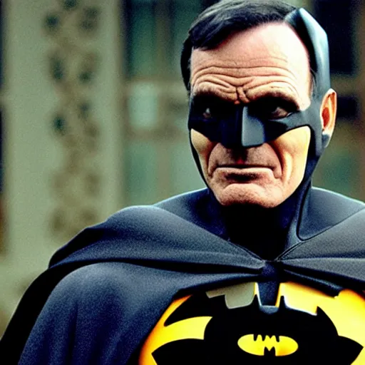 Image similar to Batman portrayed by Brian Cranston