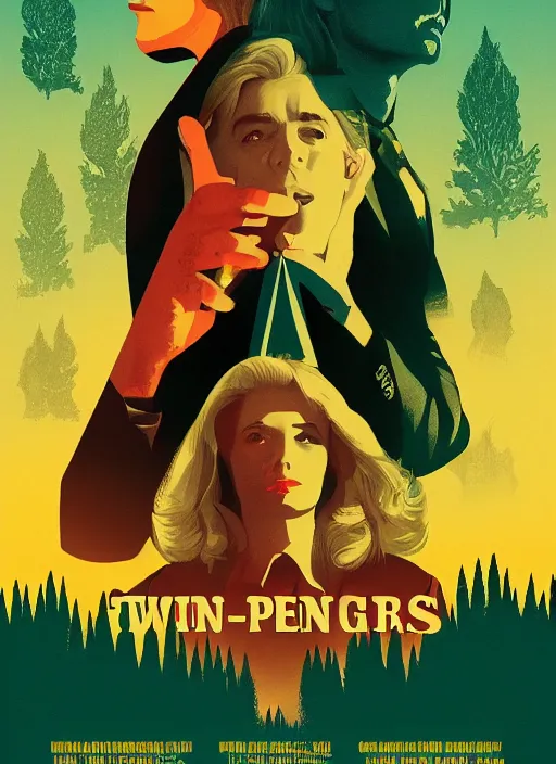 Image similar to twin peaks movie poster art by florian bertmer