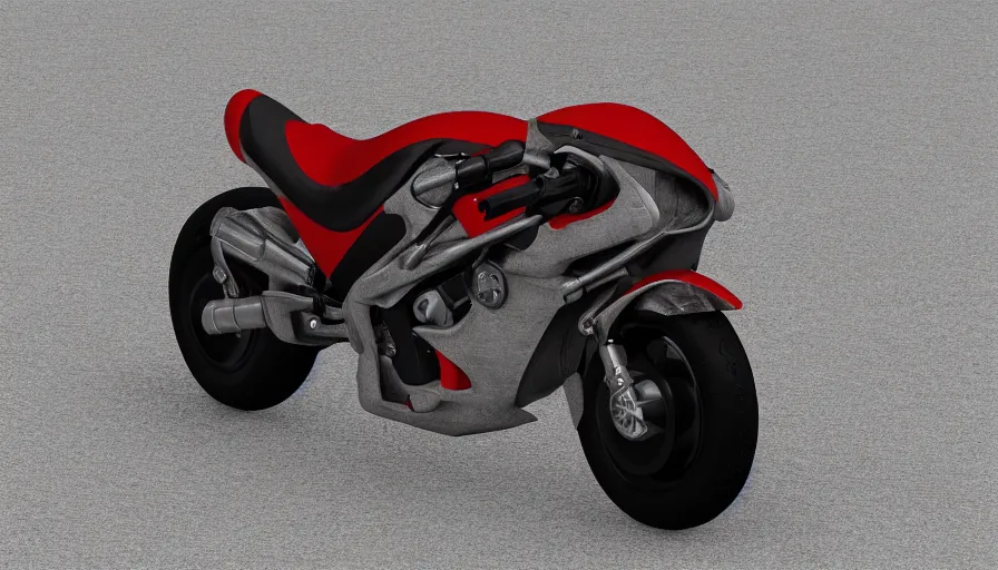 Prompt: A 3D rendered Motorcycle