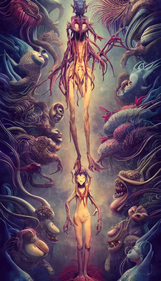 Image similar to exquisite imaginative imposing weird creature movie poster art humanoid anime movie art by : : james jean, imagine fx, weta studio james gurney