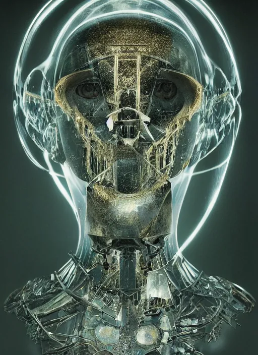 Image similar to portrait of king arthur knight cyborg, kintsugi, x - ray, modern fine art, fractal, intricate, elegant, highly detailed, digital photography, subsurface scattering, by jheronimus bosch and frank miller and greg rutkowski,