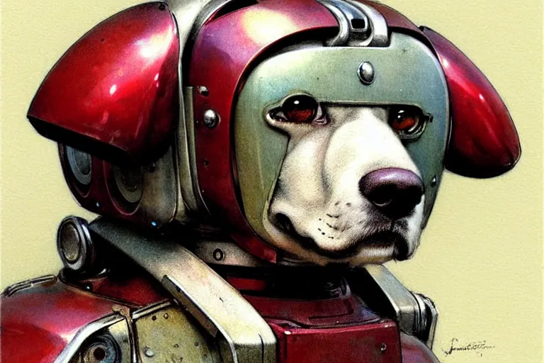 Image similar to adventurer ( ( ( ( ( 1 9 5 0 s retro future android robot dog. muted colors. ) ) ) ) ) by jean baptiste monge!!!!!!!!!!!!!!!!!!!!!!!!! chrome red