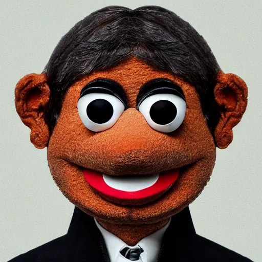 Image similar to Mr. Bean depicted as a muppet, Hyperdetailed, behance, smooth, sharp focus, bokeh, photography, elegant, symmetrical, award winning, 4k