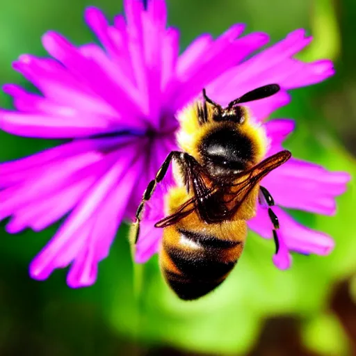 Image similar to a bee landing on a burning flower, the forest is on fire, there is fire everywhere, beautiful macro photography, perfect focus, nice composition