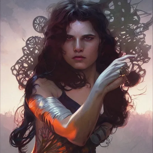 Image similar to a beautiful metal cover art, highly detailed, digital painting, artstation, concept art, sharp focus, illustration, art by alex ross and greg rutkowski and alphonse mucha