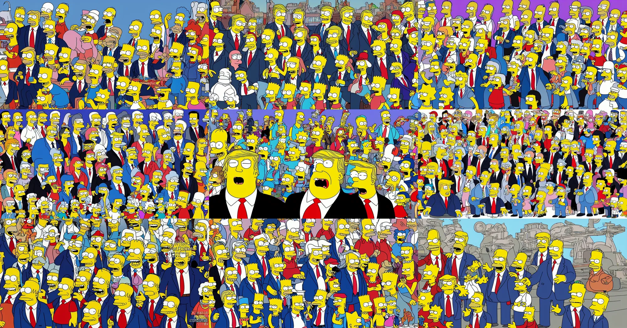 Image similar to donald trump as character in simpsons, digital art, by matt groening