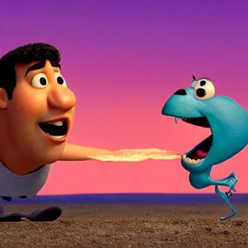 Image similar to pixar movie about drake