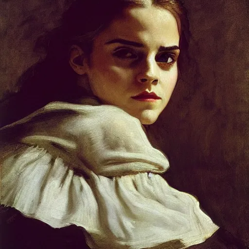 Image similar to Emma Watson by Gustave Courbet