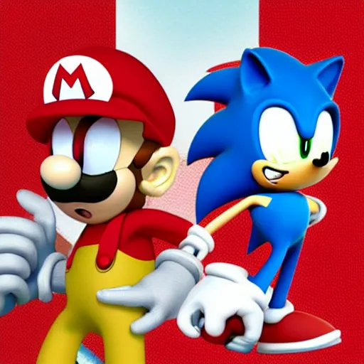 Image similar to sonic melting into Mario