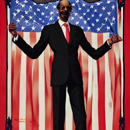 Prompt: Snoop Dogg as President of the United states by gil Elvgren and Ilya kuvshinov