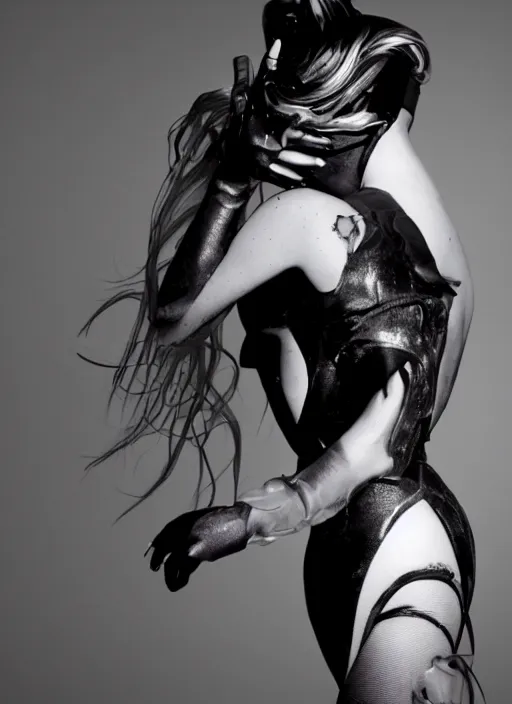 Image similar to lady gaga by nick knight, born this way, born this way album, red weapon 8 k s 3 5, cooke anamorphic / i lenses, highly detailed, cinematic lighting