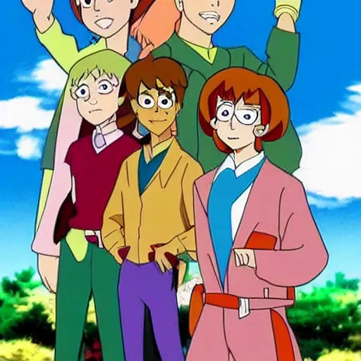 Prompt: scooby doo in the style of a japanese anime show