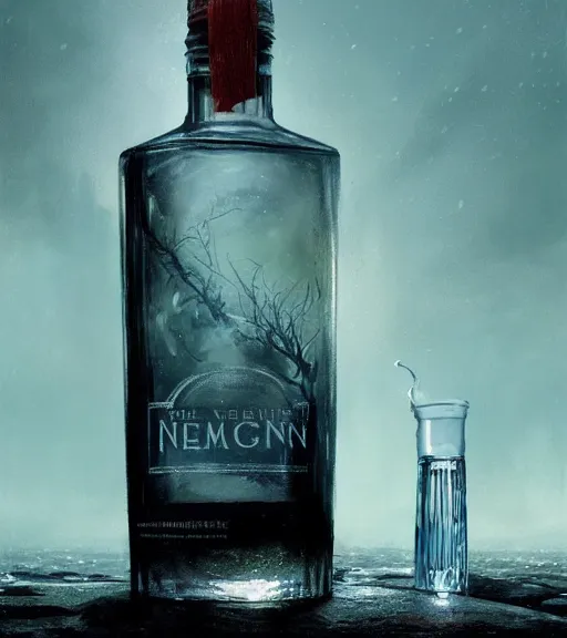 Prompt: liam neeson inside a gin bottle. magical atmosphere. art by greg rutkowski. lifelike. very detailed 8 k. intricate. soft light. nikon d 8 5 0.