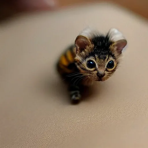 Image similar to photo of world ’ s smallest cat the size of a honeybee