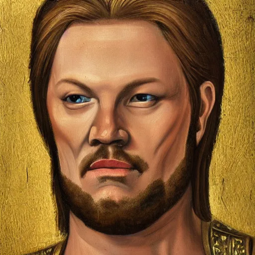 Image similar to chris jericho medieval painting, oil painting