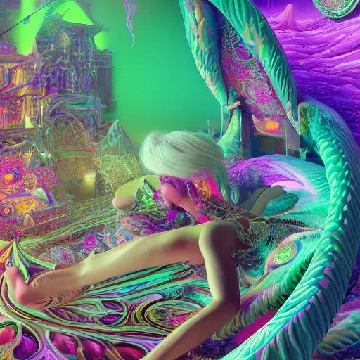 Image similar to psychadelic witch, hyper detailed, flowing psychadelic background intricate and detailed, ornate 8 k gorgeous intricate detailed, octane render