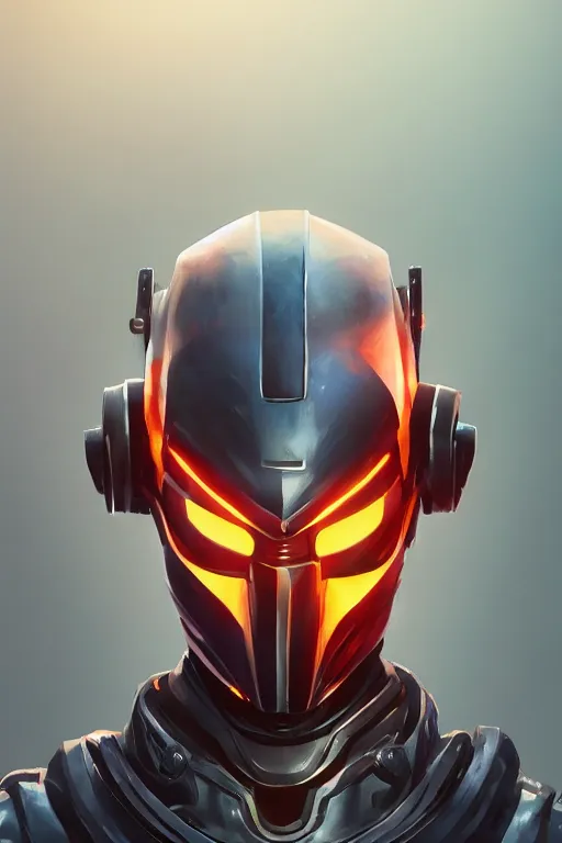 Image similar to epic mask helmet robot ninja portrait stylized as fornite style game design fanart by concept artist gervasio canda, behance hd by jesper ejsing, by rhads, makoto shinkai and lois van baarle, ilya kuvshinov, rossdraws global illumination radiating a glowing aura global illumination ray tracing hdr render in unreal engine 5