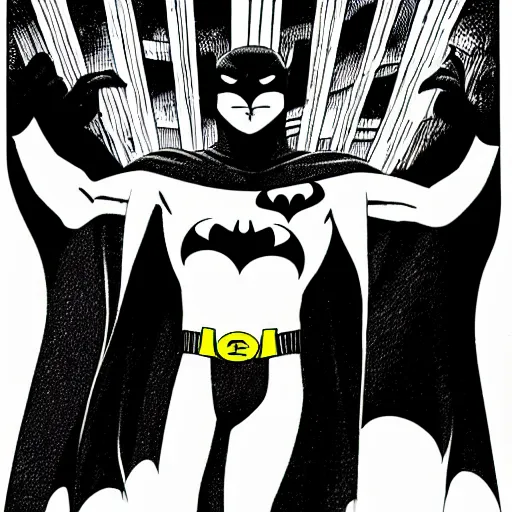 Image similar to Nite-Owl from Watchmen standing in an alleyway with his arms crossed and his cape blowing in the wind, in the style of Batman: The Animated Series, in the style of Bruce Timm, In the style of Justice League unlimited, Cartoon Style