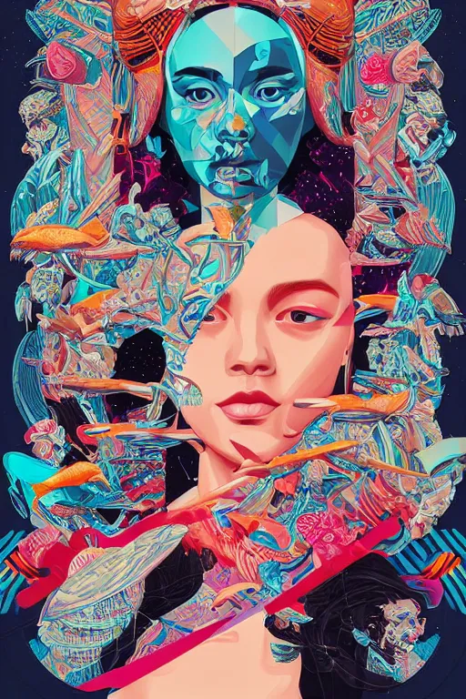 Prompt: Tristan Eaton, victo ngai, artgerm portrait