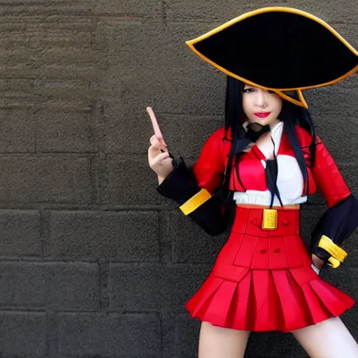 prompthunt: Pirate-hat wearing Houshou Marine. Hololive character. Anime  girl, 宝鐘マリン. Red pirate outfit and black pirate tricorn. brickred outfit  colorscheme. Full body anime. Her name is Houshou Marine. Anime cute face