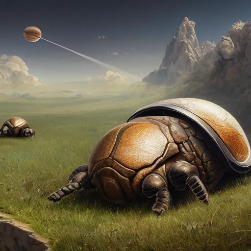 Prompt: a dung beetle pushing planet earth up a hill, ultra realistic, concept art, intricate details, highly detailed, photorealistic, octane render, 8 k, unreal engine. art by artgerm and greg rutkowski and magali villeneuve and alphonse mucha