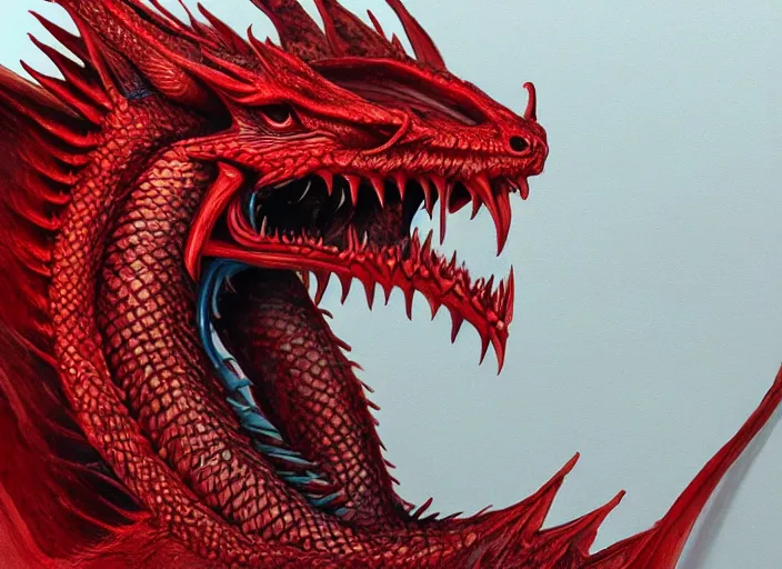 Prompt: An ultra detailed red dragon, 4k, photorealistic,