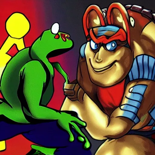Prompt: a still of from the movie the sixth sense crossover with the game battletoads