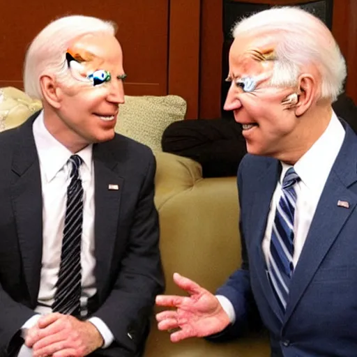 Image similar to sheldon cooper meeting joe biden eating communism