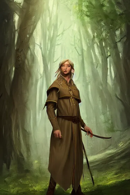 Image similar to beautiful, digital art, portrait painting of a male elf wizard, wearing linen cloth. forest background. artstation, by bartek fedyczak, erak note, tooth wu, neil richards, kan liu, siwoo kim, jisu choe