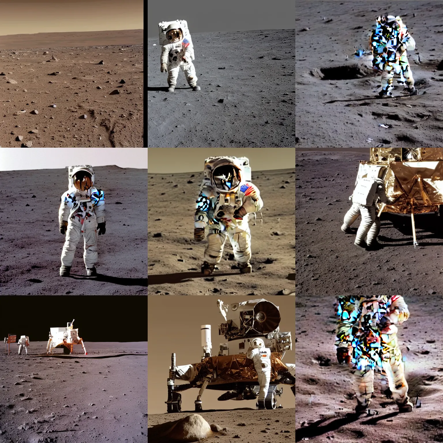 Prompt: Neil Armstrong taking the first step onto mars from the lander