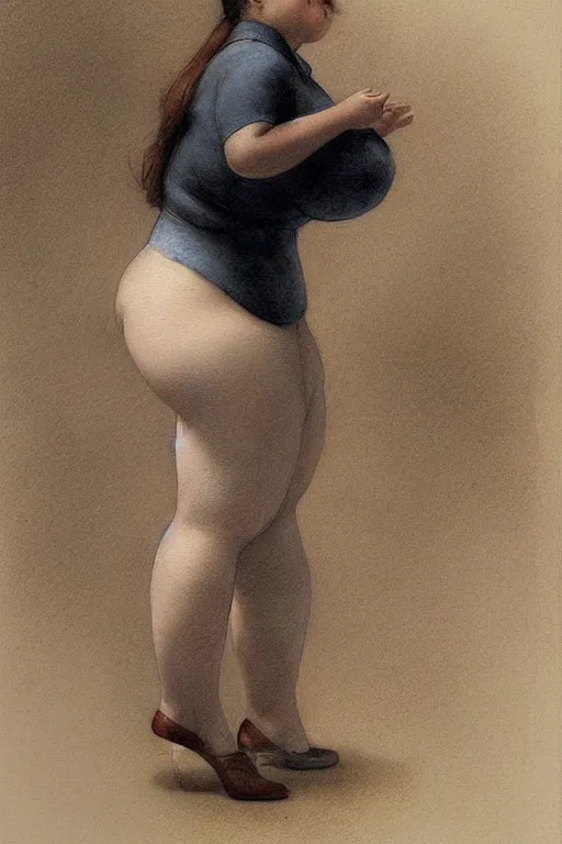 Image similar to ( ( ( ( ( rotund girl, botero ) ) ) ) ) by jean - baptiste monge!!!!!!!!!!!!!!!!!!!!!!!!!!!